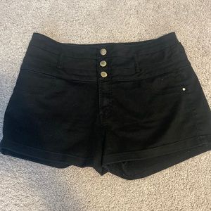 black shorts